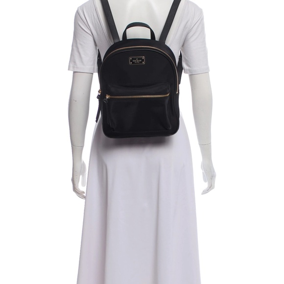Kate Spade Bradley Small Black Nylon & Leather Backpack – Gold Hardware - Picture 2 of 8